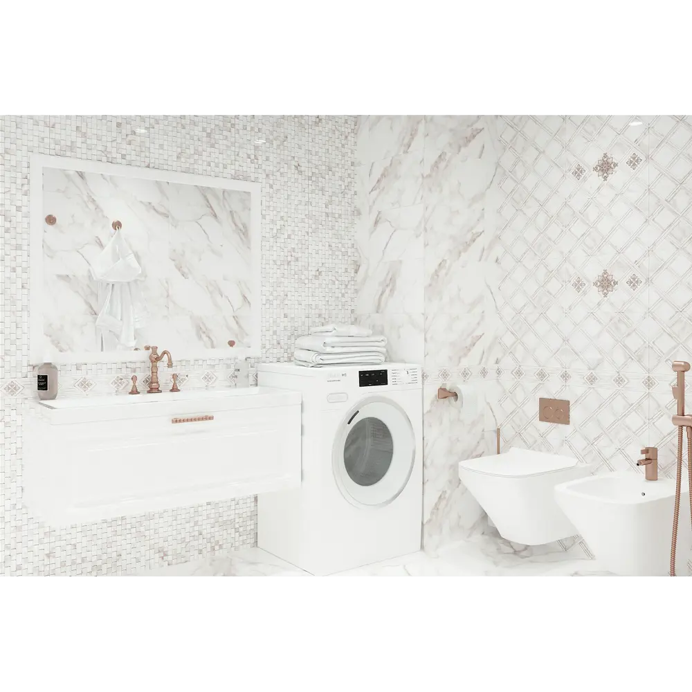 Плитка настенная Calacatta Gold Мозаика 40x25 см 1.4 м² мрамор цвет бежевый Santreyd STLM-2207093 - Вид №3