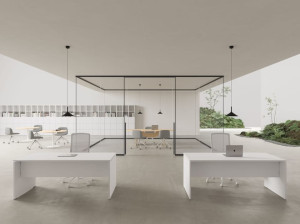 Прямоугольный секционный стол из меламина