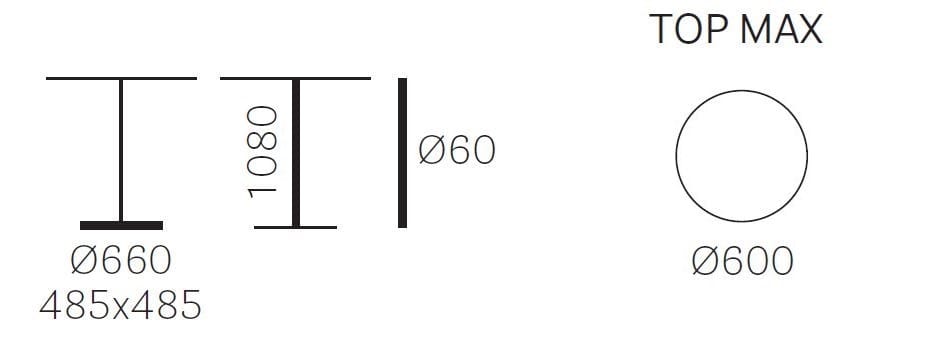 Высокий квадратный стол из литого алюминия с 4 спицами Pedrali Fluxo ARCH-00024248 - Вид №2