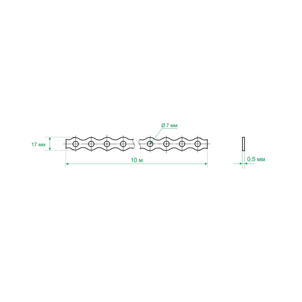 Перфорированная лента волна 17х05 10 м цвет серый Santreyd STLM-2053990 - Вид №5