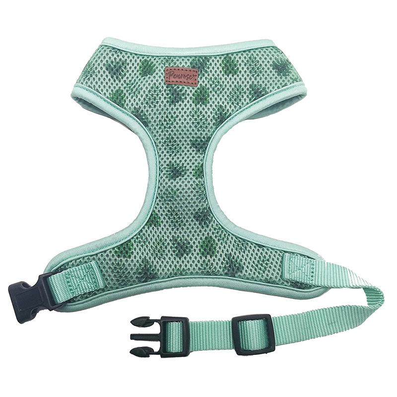 ПР0050123 Шлейка для собак Palm 15мм (обхват 35-40см) мягкая зеленая Great&Small 
