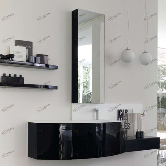 Комбинация ванной комнаты SY13 в отделке Corian integrato/122 Nero MILLDUE SYMI SYMI13