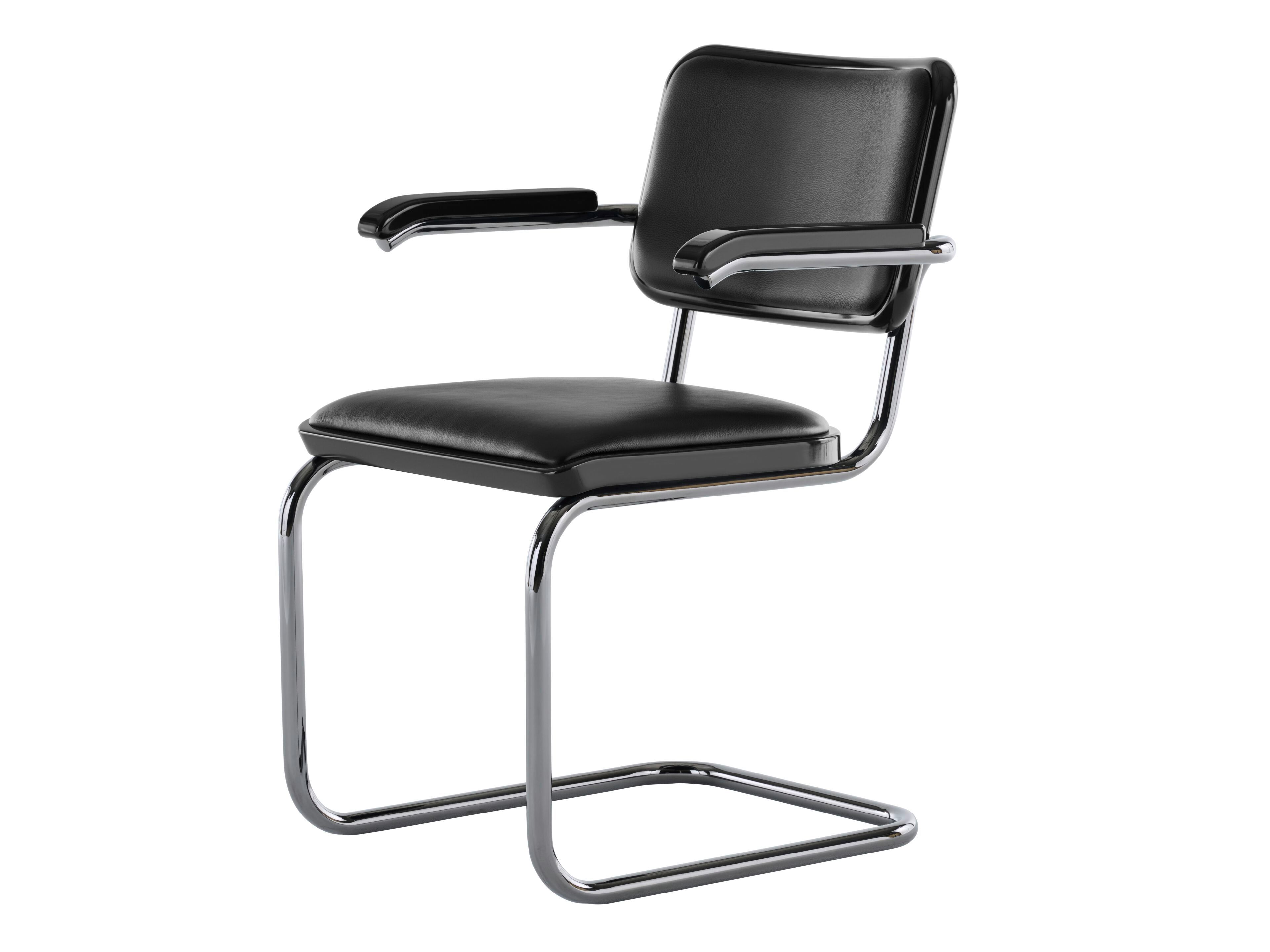 Стальной и кожаный консольный стул THONET JS. THONET ARCH-00115948 - Вид №4