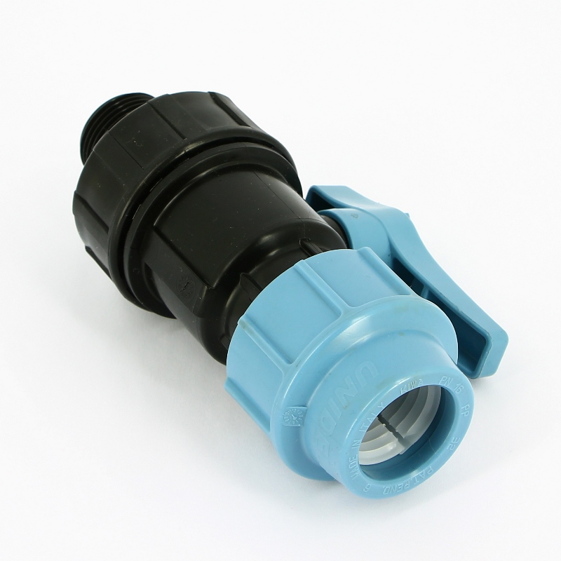 Кран обжим-Н Unidelta 32 х 1" для труб ПНД полипропилен PP-B 1072032004001 - Вид №1