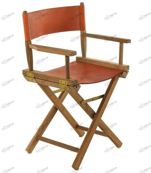 Unopiù Складное кресло из тика и кожи Ginger Gintpa