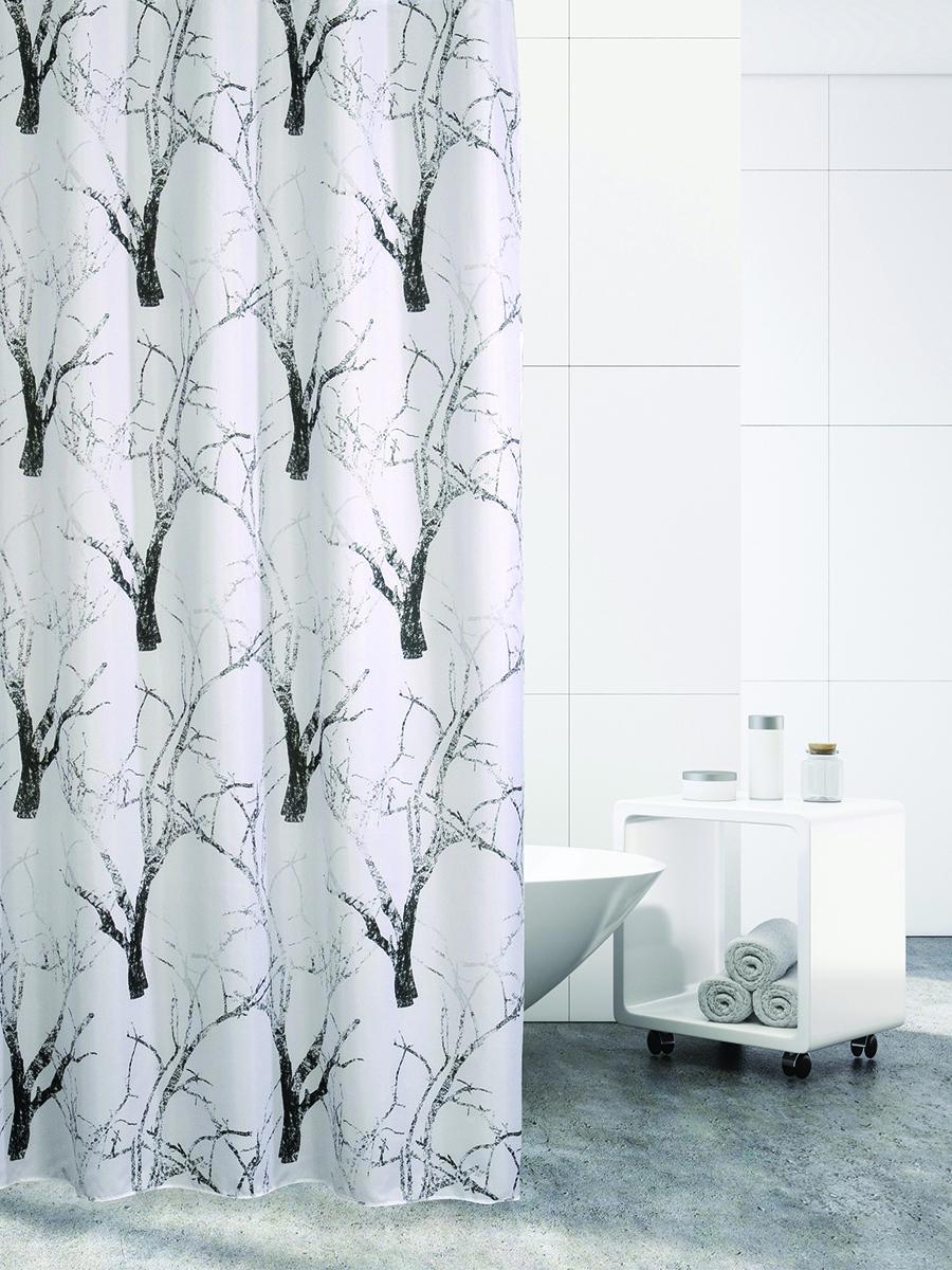 90031147 Шторка для ванной комнаты Forest texture CH-21266, 180х180 см CHARME RED STLM-0090634 BATH PLUS