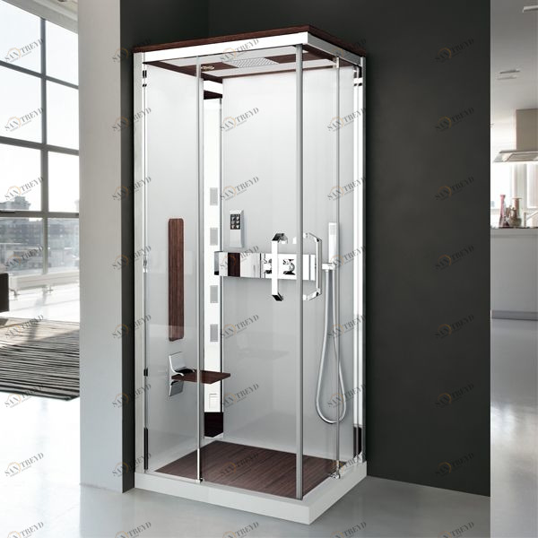 Душевая кабина NEXIS 1 A100x80 HYDRO Novellini NEXIS цвета тик, с низким душевым поддоном и крышей NEXA100SM1F1KANEXA100DM1F1KA