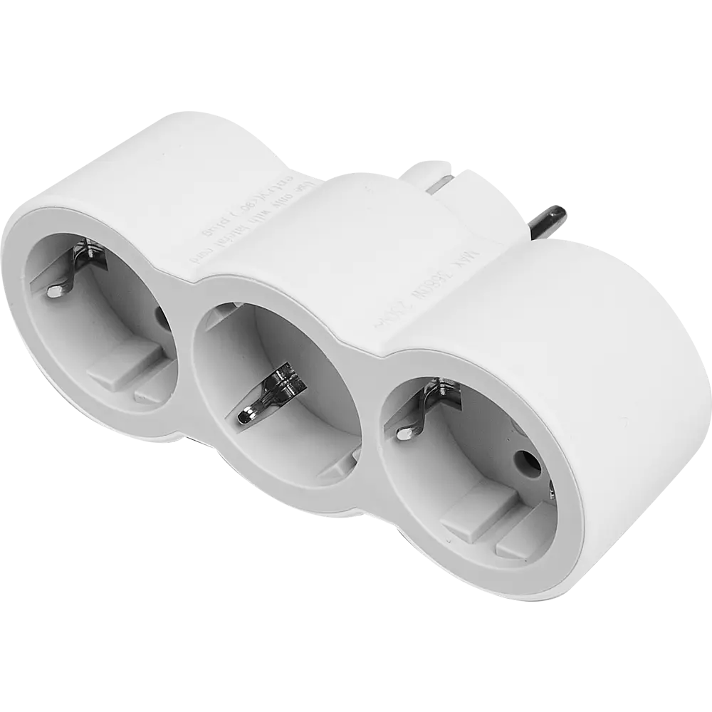 Разветвитель Legrand 3 розетки с заземлением 16 А цвет белый STLM-2013078