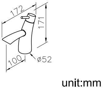 JUSTIME Смеситель для раковины, однорычажный, из хромированной латуни Tai chi 6780-91-80cp - Вид №2