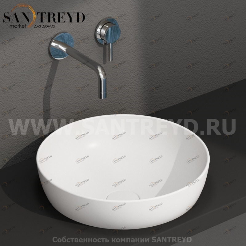 B6T38BO Встроенная раковина под столешницу круглая Ceramica Globo T-EDGE