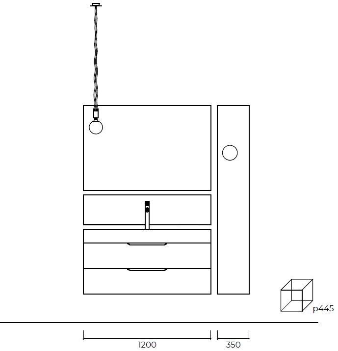 Cerasa Тумба под умывальник, лакированная, с зеркалом Nerolab sun-id-1463200 - Вид №4
