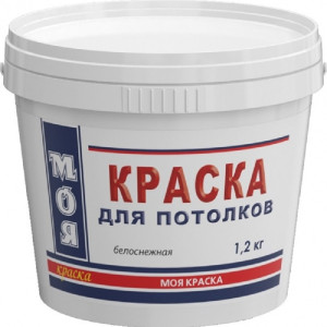 90672839 Краска акриловая ВД для потолка белая База А 1.2 кг STLM-0332381 МОЯ КРАСКА