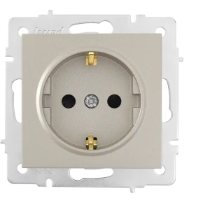 Розетка Lezard Vesna с заземлением в цвете титан 87103777