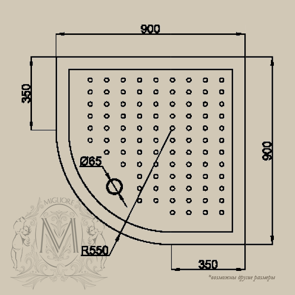 20414 Душевой уголок стекло Migliore Diadema - Вид №4
