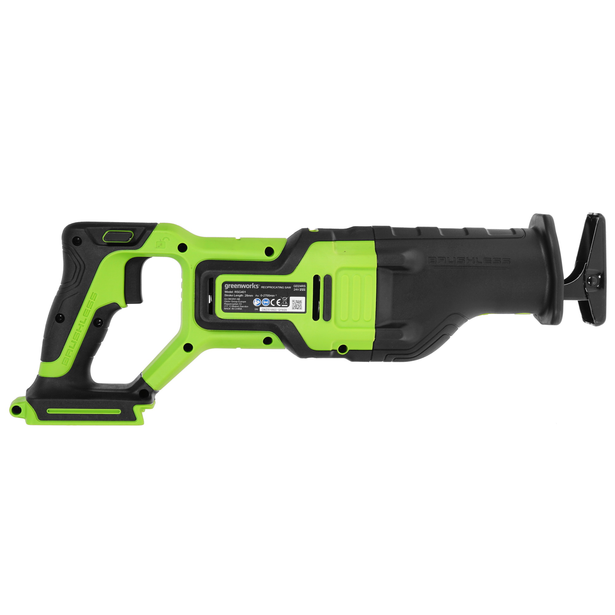 Сабельная пила GreenWorks GD24RS 24V  , Без ЗУ, Без АКБ 4766691 STDN-0027489 - Вид №1