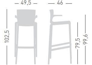 GABER Табурет из технополимера с подлокотниками Spyker sun-id-1516395 - Вид №1