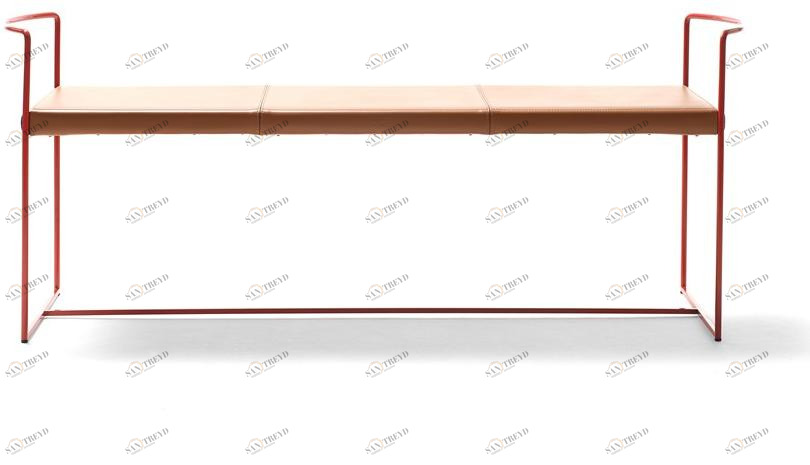 EPÒNIMO Скамейка из окрашенной стали и кожи New outline Ol003 