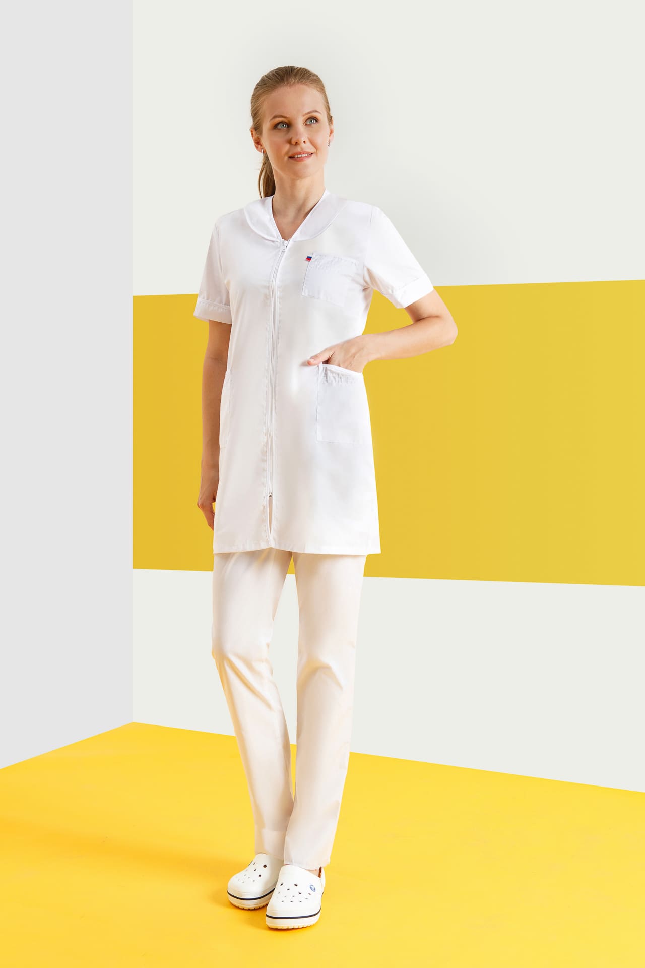 66236 Халат "Сервис" белый  Медицинская одежда  размер 52/158-164 Спецодежда  - Вид №4