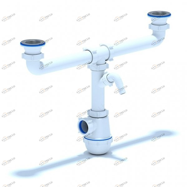 Сифон АНИ Грот 1 1/2"х40мм двойной с отводом стиральной машины A3500 АНИ пласт 7232