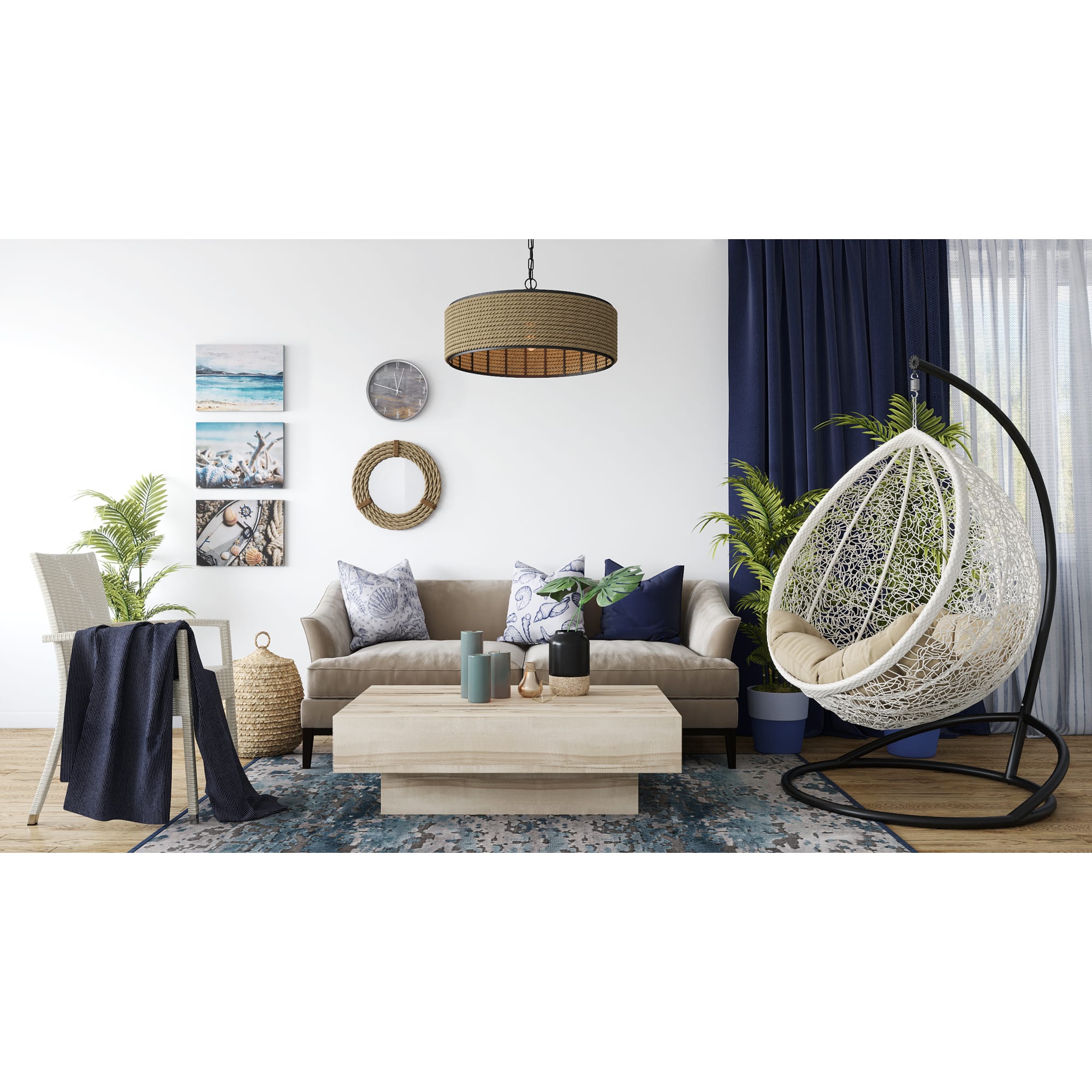 82018428 Свеча-столбик «Рустик», 7х19 см, цвет голубой Santreyd  - Вид №4