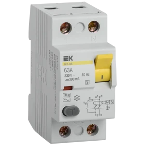 УЗО IEK ВД1-63S 2Р 63 А 300 мА 6 кА AC MDV12-2-063-300