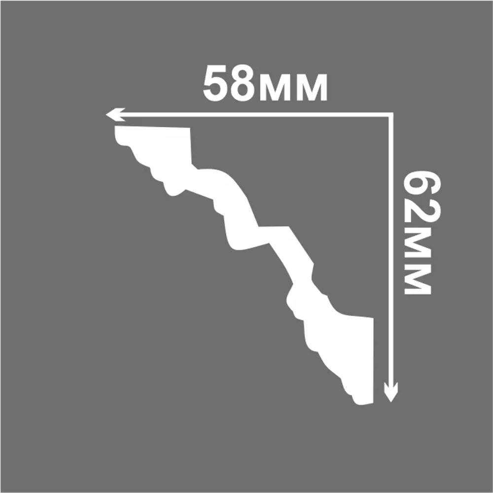 Плинтус потолочный полистирол C650/85 белый 58х62x2000 мм 16984526 STLM-2147082 Santreyd  - Вид №2