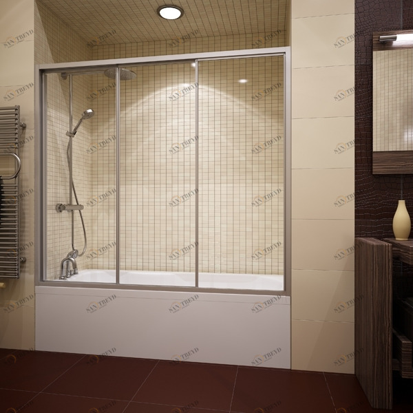 150X150GV403 Душевое ограждения на борт вынны GUTEWETTER Германия PRACTIC