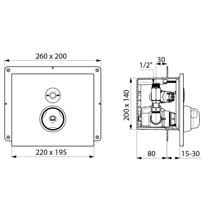 792BOX-792452 Смеситель для душа SECURITHERM DELABIE  - Вид №1