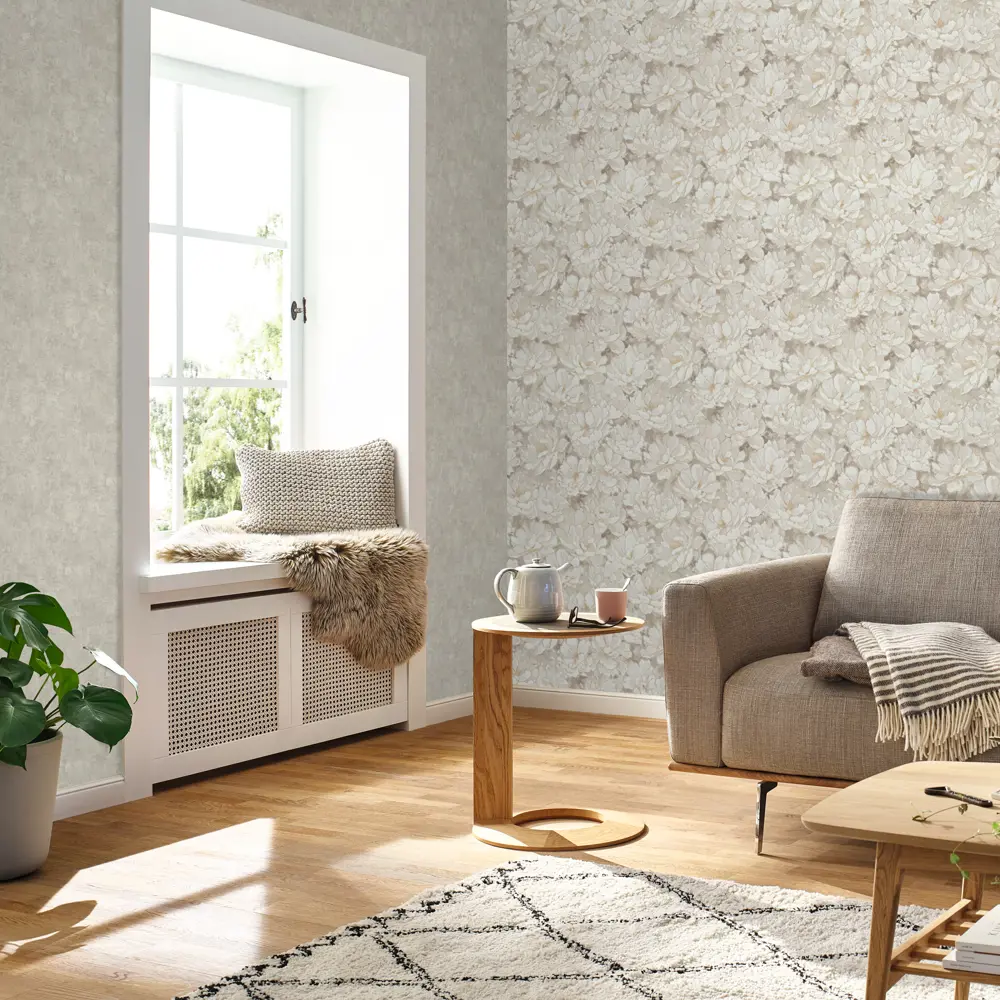 Обои флизелиновые Varvara светло-бежевые 1.06 м м R920338 Santreyd STLM-2053403 - Вид №3