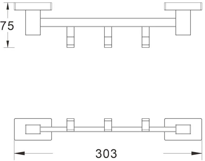 91568743 Планка с крючками Shevanik SG5631C, белый STLM-0979109