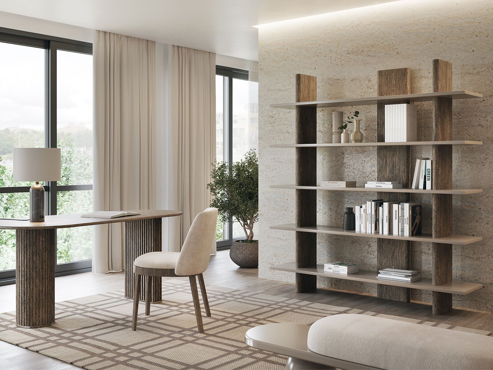 Деревянный книжный шкаф ANA ROQUE INTERIORS ARCH-00134750 - Вид №1