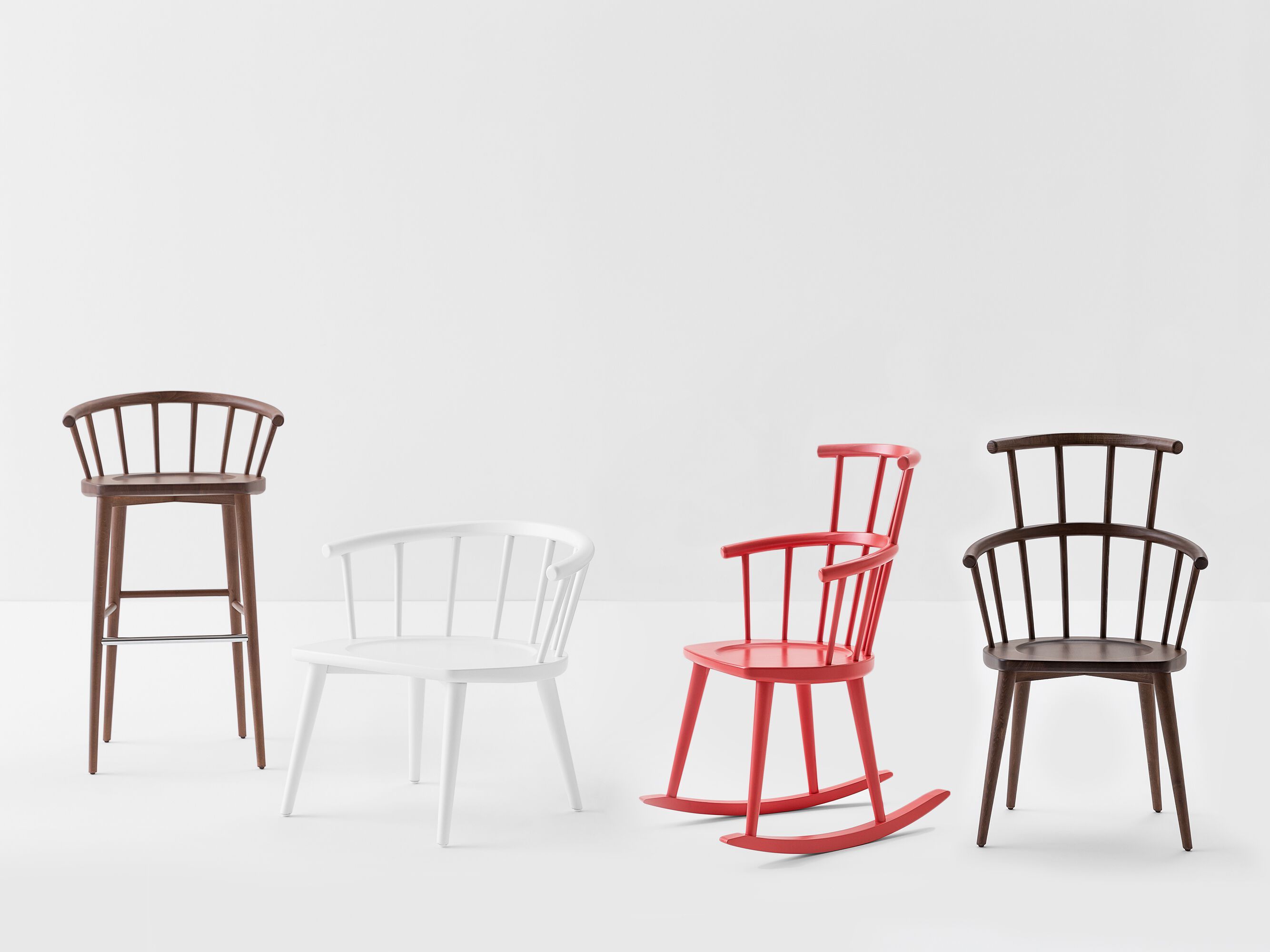 Кресло-качалка из бука с подлокотниками с высокой спинкой Billiani W ARCH-00111222 - Вид №3