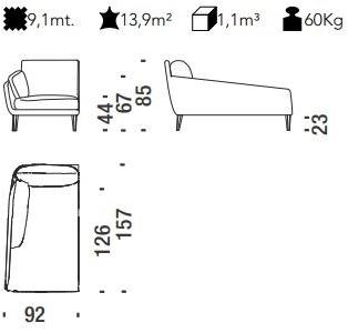 Moroso Дормез со съемным чехлом из ткани Sister ray sun-id-1446378 - Вид №1