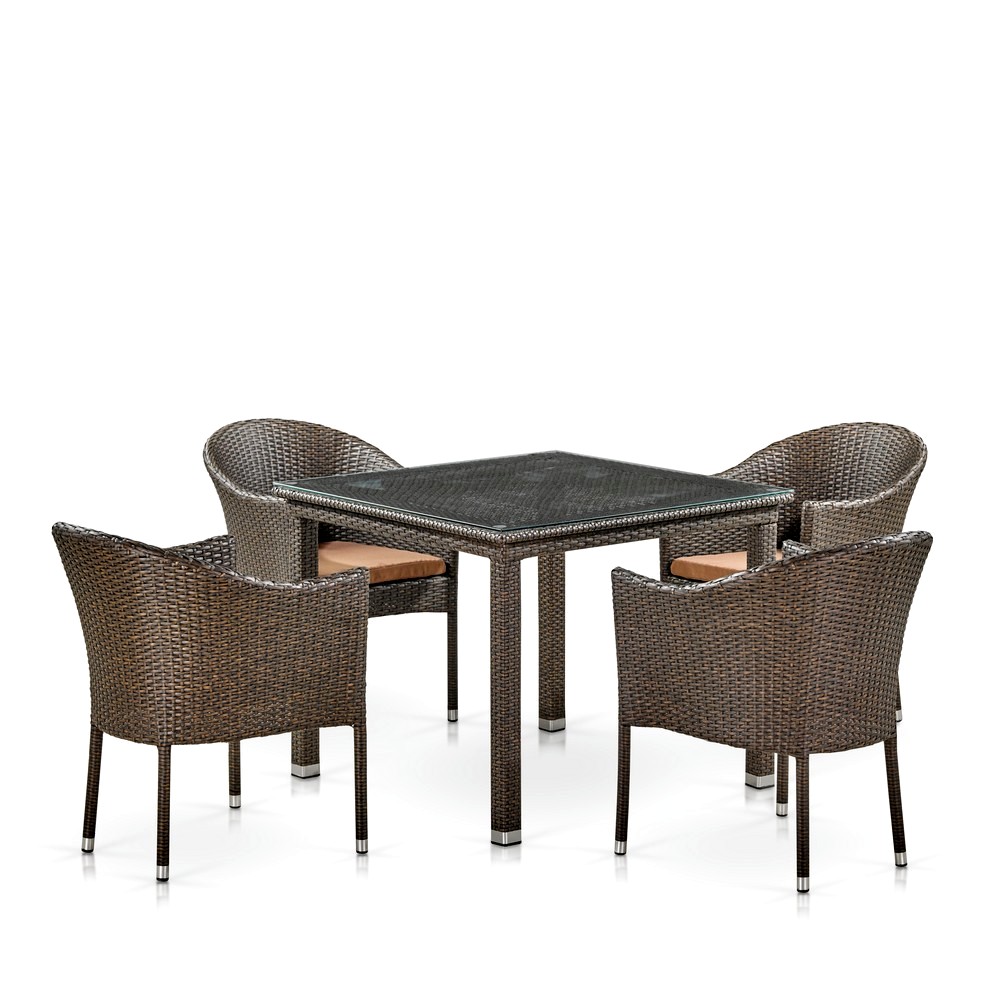 T257A/Y350A-W53 4PCS Brown Комплект плетеной мебели T257A/Y350A-W53 Brown 4Pcs Afina 