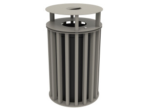 Оцинкованная стальная корзина для мусора с пепельницей