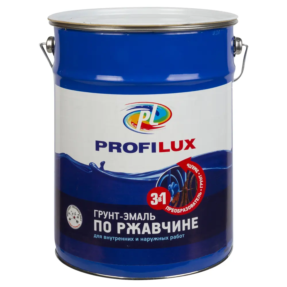 Эмаль-грунт по ржавчине 3 в 1 5 кг цвет белый PROFILUX STLM-2068116