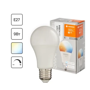 Лампа умная светодиодная Wi-Fi Osram Smart Plus E27 220-240 В 9 Вт груша матовая 806 лм, изменение оттенков белого