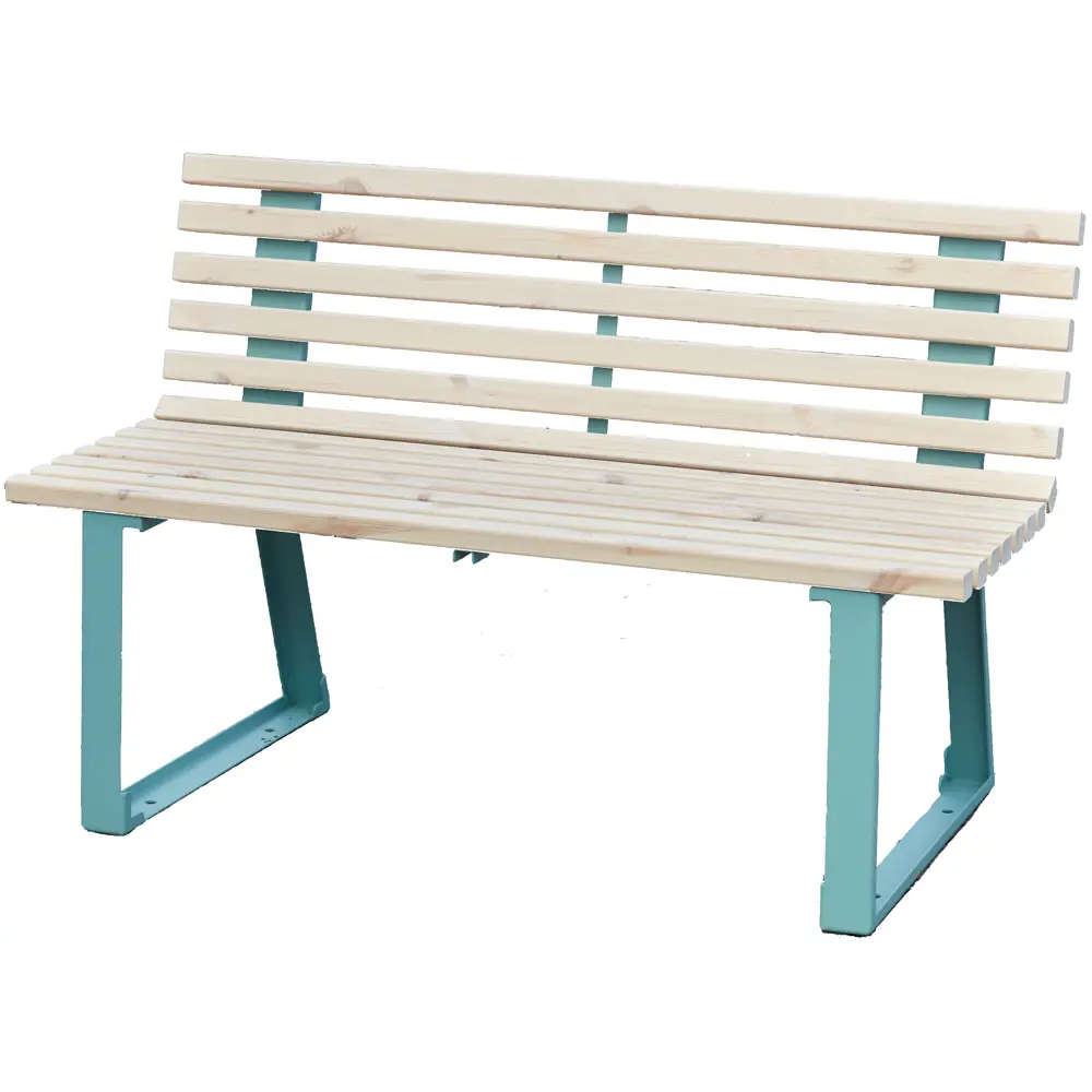 Скамья садовая Summer 120x61.5x77 см металл/дерево белый/голубой 82585543 STLM-2141209 Santreyd 
