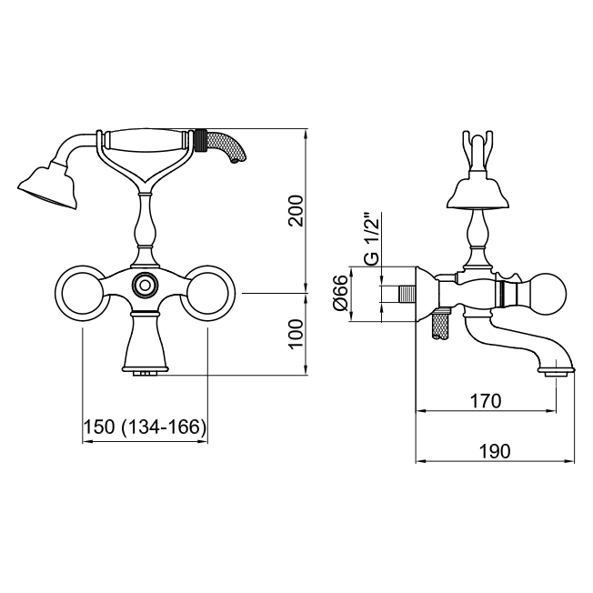 KA720201065 Смеситель для ванны Webert Karenina  - Вид №1