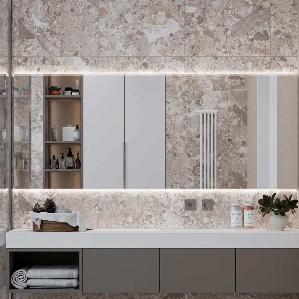 Глазурованный керамогранит Abgres Terrazzo 60x60 см 1.44 м² матовый цвет бежевый 89461847 STLM-2135798 Santreyd
