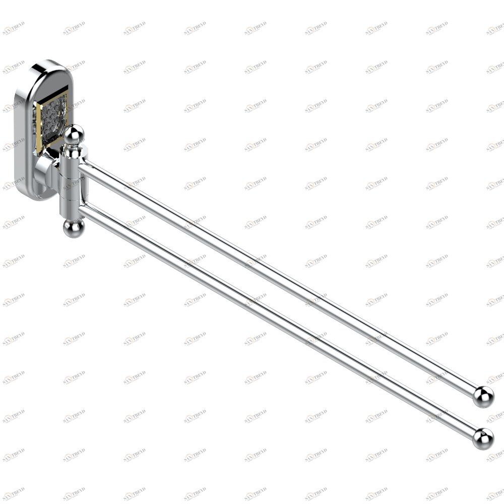 A2J-522 Полотенцедержатель двойной - 2 подвижные рейки - Д: 400 мм, диаметр : 16 мм Thg-paris Papillon Хром/золото A2J-522 CAT.A