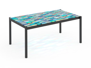 Прямоугольный садовый стол из закаленного стекла