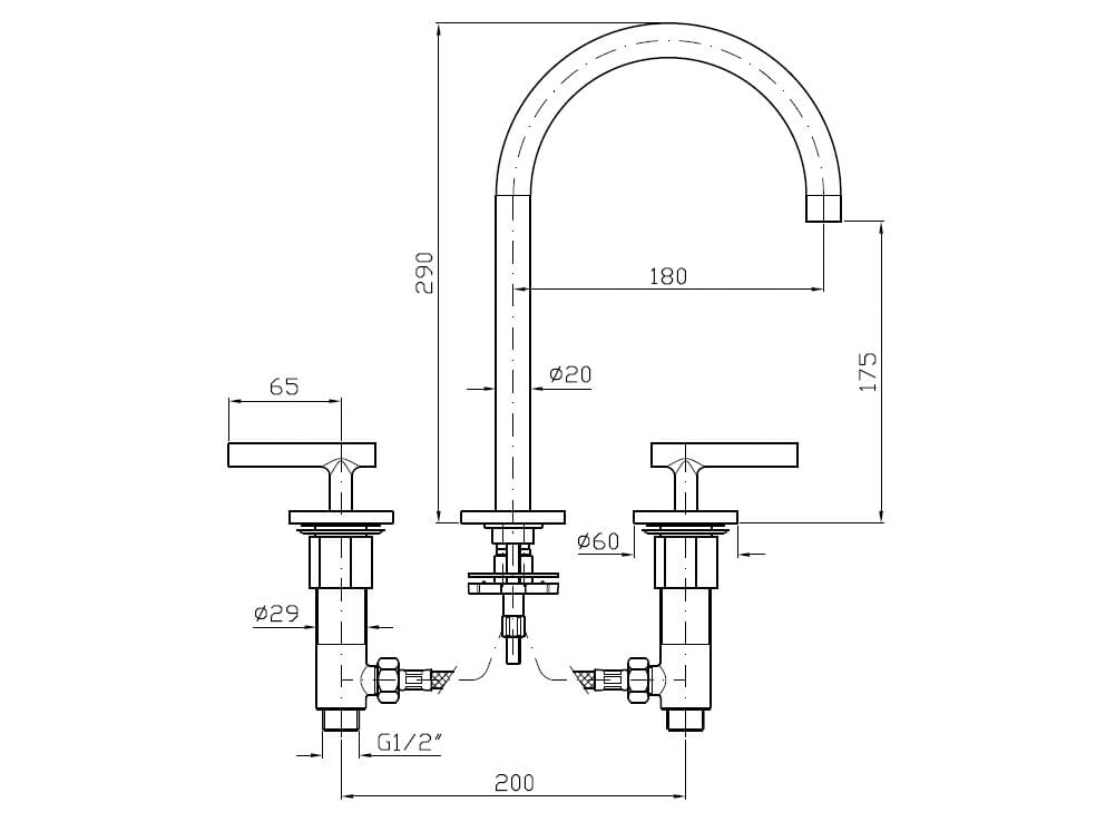 Высокий смеситель для раковины без слива Zucchetti Pan S ARCH-00074053 - Вид №12