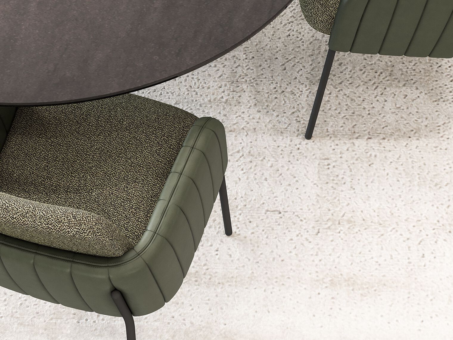 Стул из ткани и кожи с подлокотниками MOBLIBERICA Nai ARCH-00075361 - Вид №7