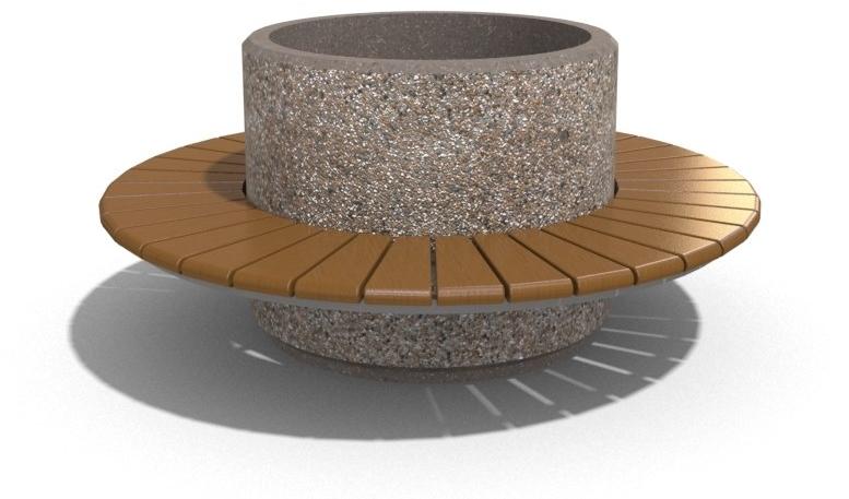 ENCHO ENCHEV - ETE Модульная круглая бетонная скамья со встроенной сеялкой  193  - Вид №4