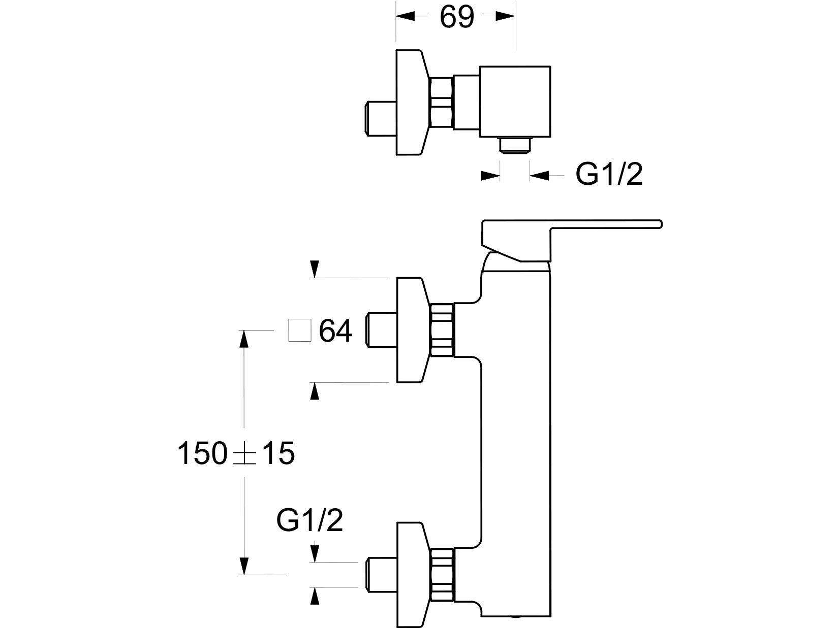 Однорычажный смеситель для душа GUGLIELMI RUBINETTERIE G&amp ARCH-00124648 - Вид №2