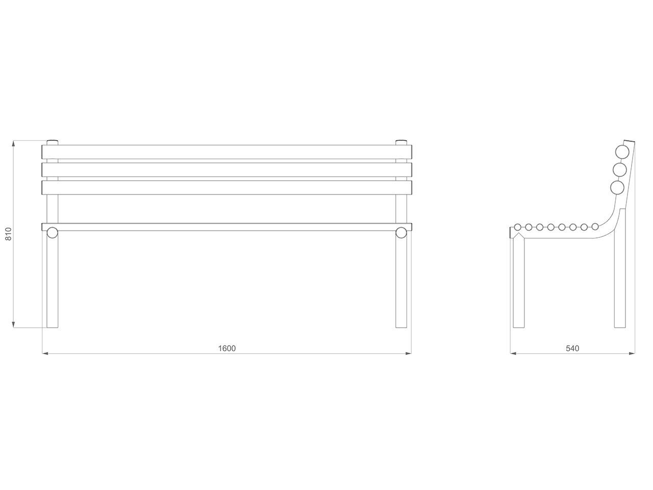Скамейка из листового металла со спинкой Lazzari SUMMER ARCH-00054134 - Вид №7