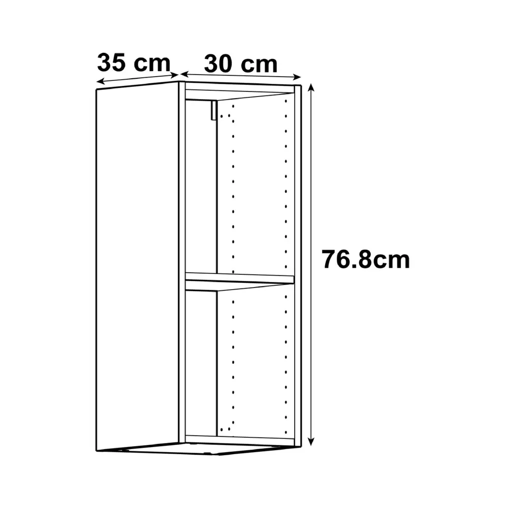 Каркас навесной 30x76.8x35 см, ЛДСП, цвет белый 82140036 STLM-2103298 DELINIA ID  - Вид №1