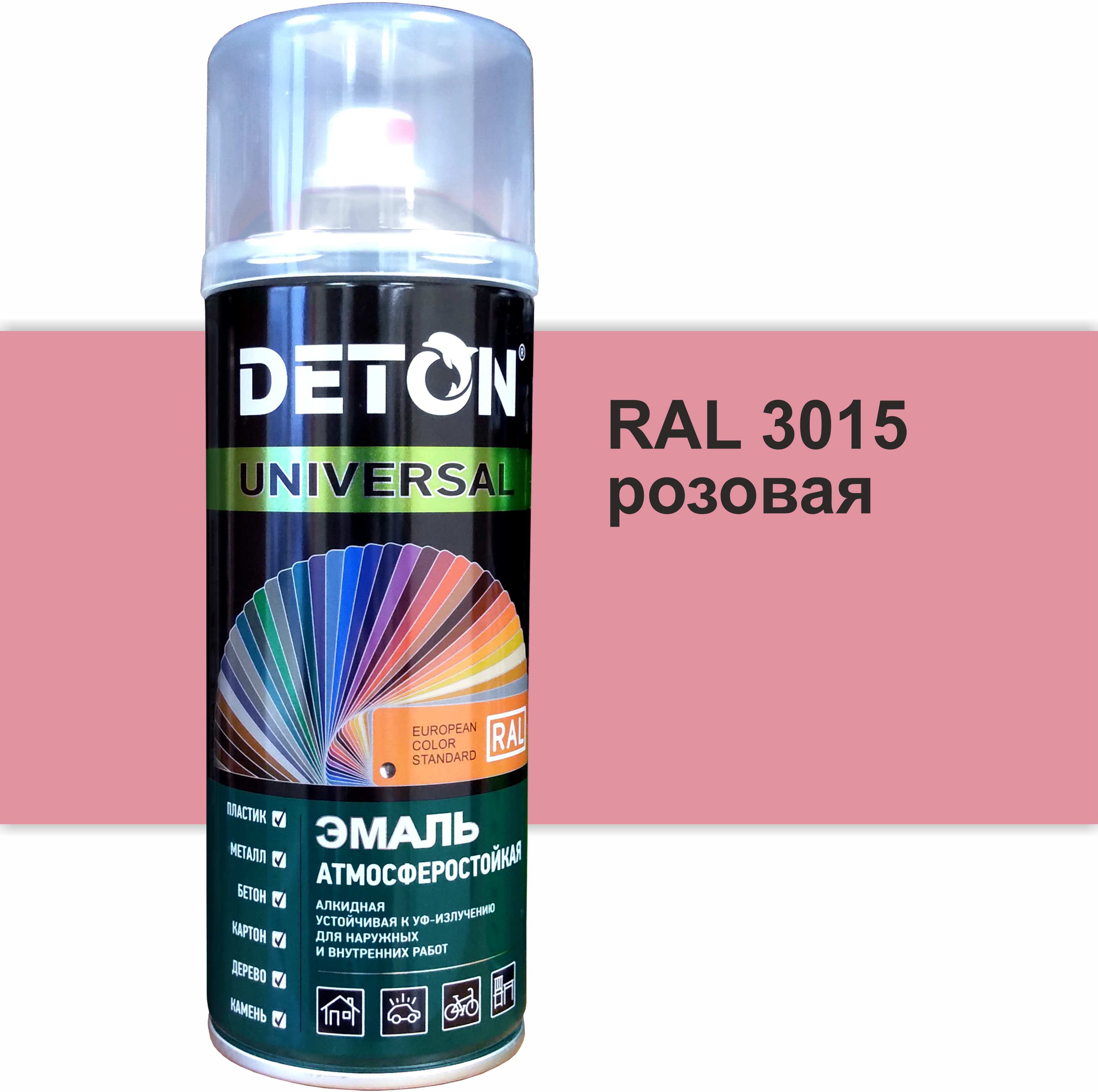 90357129 Эмаль аэрозольная DTN-A70650 алкидная RAL 3015 розовый глянцевый 520 мл STLM-0198984 DETON