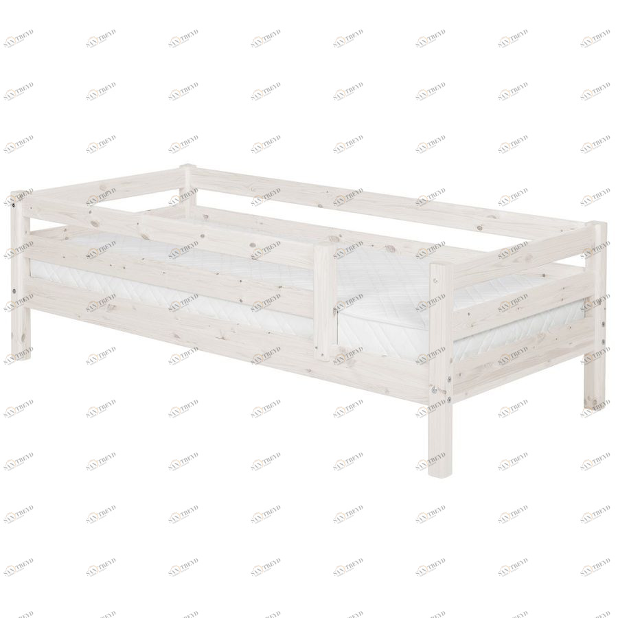 Кровать Flexa Classic с предохранительной планкой, белая, 200 см 9010122201